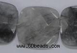 CCQ201 15.5 inches 30*30mm faceted square cloudy quartz beads