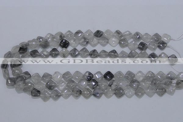 CCQ203 15.5 inches 10*10mm diamond cloudy quartz beads wholesale