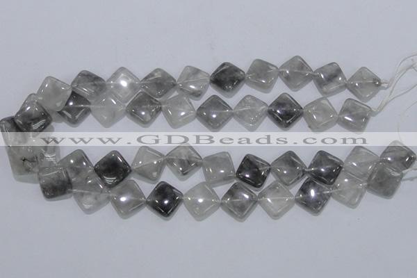 CCQ204 15.5 inches 15*15mm diamond cloudy quartz beads wholesale