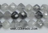 CCQ207 15.5 inches 8*8mm faceted diamond cloudy quartz beads