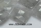 CCQ211 15.5 inches 25*25mm faceted diamond cloudy quartz beads