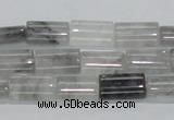 CCQ216 15.5 inches 10*15mm flat column cloudy quartz beads wholesale