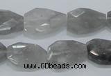 CCQ225 15.5 inches 14*20mm faceted freeform cloudy quartz beads