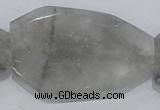 CCQ231 15.5 inches 30*50mm faceted freeform cloudy quartz beads