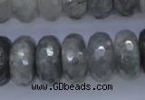 CCQ238 15.5 inches 10*20mm faceted rondelle cloudy quartz beads