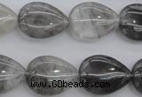 CCQ254 15.5 inches 15*20mm flat teardrop cloudy quartz beads