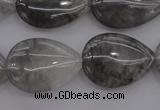 CCQ255 15.5 inches 18*25mm flat teardrop cloudy quartz beads