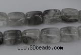 CCQ261 15.5 inches 10*12mm rectangle cloudy quartz beads