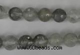 CCQ313 15.5 inches 10mm faceted round cloudy quartz beads wholesale