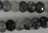 CCQ333 15.5 inches 10*14mm faceted rondelle cloudy quartz beads