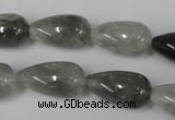 CCQ342 15.5 inches 12*22mm teardrop cloudy quartz beads wholesale