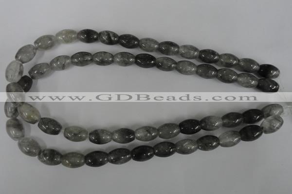 CCQ345 15.5 inches 10*14mm rice cloudy quartz beads wholesale