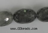 CCQ352 15.5 inches 18*25mm faceted rice cloudy quartz beads wholesale