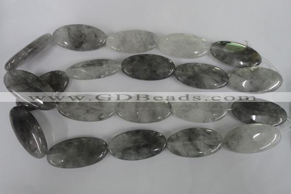 CCQ392 15.5 inches 20*40mm oval cloudy quartz beads wholesale