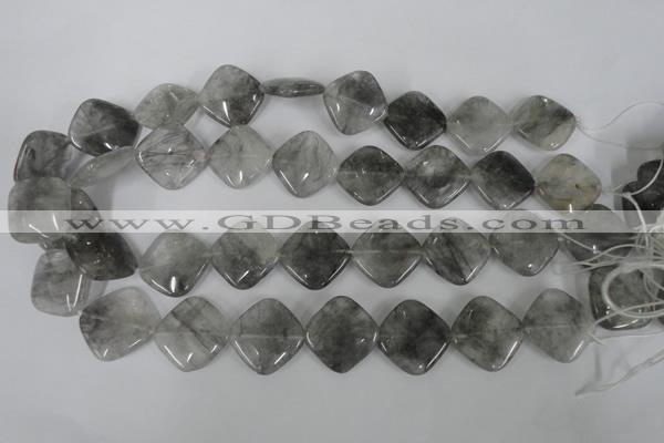 CCQ423 15.5 inches 20*20mm diamond cloudy quartz beads wholesale