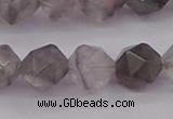 CCQ574 15.5 inches 12mm faceted nuggets cloudy quartz beads