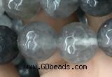 CCQ584 15.5 inches 12mm faceted round cloudy quartz beads wholesale