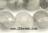 CCQ603 15 inches 12mm faceted round cloudy quartz beads