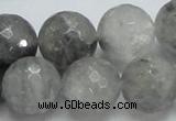 CCQ64 15.5 inches 18mm faceted round cloudy quartz beads wholesale