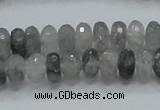 CCQ74 15.5 inches 7*10mm faceted rondelle cloudy quartz beads wholesale