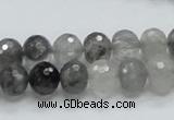 CCQ77 15.5 inches 8*10mm faceted rondelle cloudy quartz beads wholesale