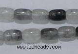 CCQ80 15.5 inches 8*12mm column cloudy quartz beads wholesale