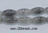 CCQ81 15.5 inches 8*16mm rice cloudy quartz beads wholesale