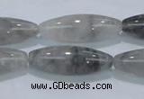 CCQ85 15.5 inches 10*30mm rice cloudy quartz beads wholesale