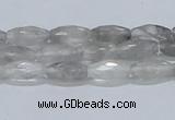 CCQ91 15.5 inches 6*12mm faceted rice cloudy quartz beads wholesale