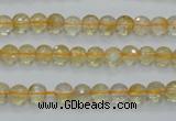 CCR03 15.5 inches 6mm faceted round natural citrine gemstone beads