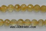 CCR04 15.5 inches 8mm faceted round natural citrine gemstone beads