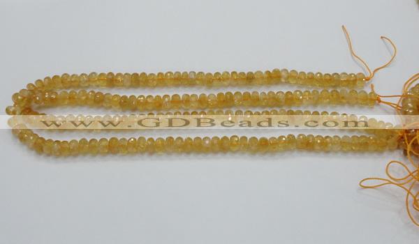 CCR08 15.5 inches 5*8mm faceted rondelle natural citrine gemstone beads