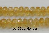 CCR09 15.5 inches 6*10mm faceted rondelle natural citrine gemstone beads