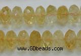 CCR11 15.5 inches 8*14mm faceted rondelle natural citrine gemstone beads