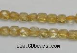 CCR12 15.5 inches 7*7mm faceted square natural citrine gemstone beads