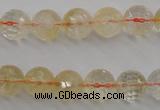 CCR155 15.5 inches 10mm faceted round natural citrine beads