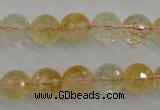 CCR156 15.5 inches 11mm faceted round natural citrine beads