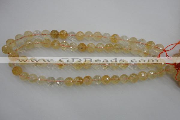 CCR156 15.5 inches 11mm faceted round natural citrine beads