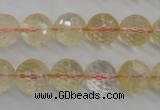 CCR157 15.5 inches 12mm faceted round natural citrine beads