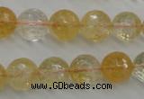 CCR158 15.5 inches 13mm faceted round natural citrine beads