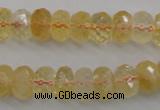 CCR163 15.5 inches 7*12mm faceted rondelle natural citrine beads