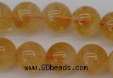 CCR168 15.5 inches 12mm round natural citrine beads wholesale