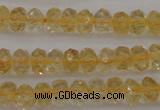 CCR173 15.5 inches 4*6mm faceted rondelle natural citrine beads