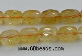 CCR179 15.5 inches 10*12mm faceted drum citrine gemstone beads