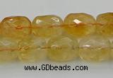 CCR180 15.5 inches 11*14mm faceted drum citrine gemstone beads