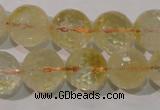 CCR205 15.5 inches 14mm faceted round natural citrine gemstone beads