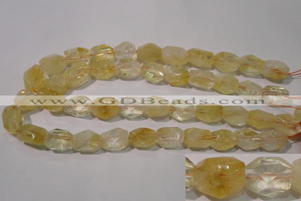 CCR215 15.5 inches 15*20mm faceted nuggets natural citrine beads