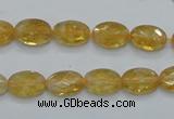 CCR22 15.5 inches 8*12mm faceted oval natural citrine gemstone beads