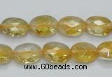 CCR23 15.5 inches 10*14mm faceted oval natural citrine gemstone beads