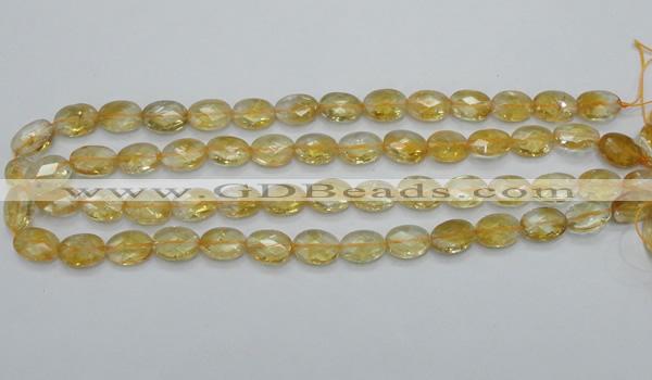 CCR23 15.5 inches 10*14mm faceted oval natural citrine gemstone beads